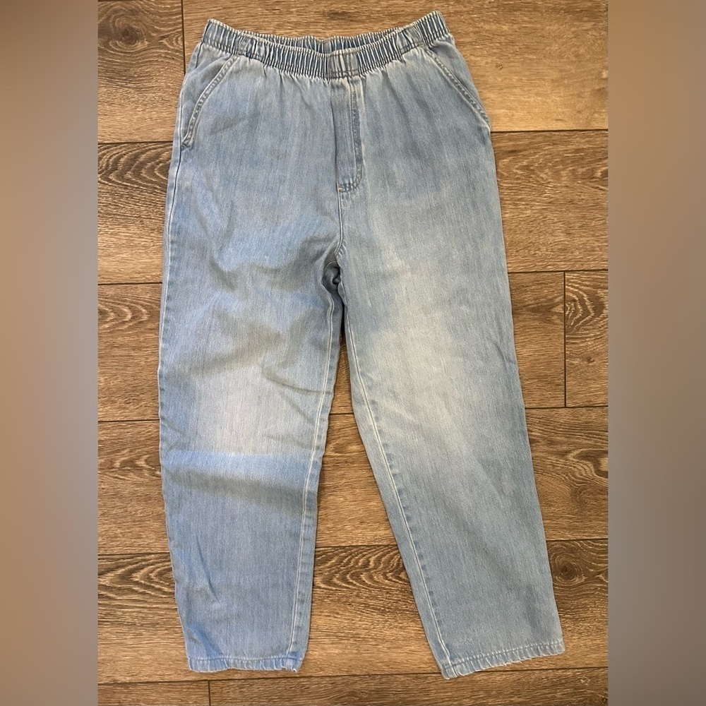 White Stag Light Wash Pull On Denim Pants Jeans Elastic Waist SZ 6 Cotton